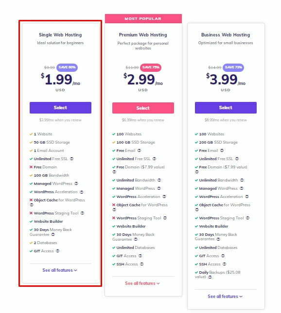 Hostinger Single Shared Hosting